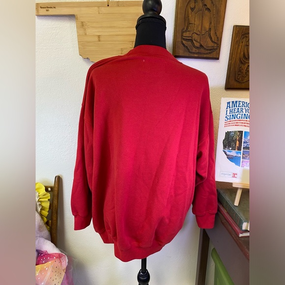 Vintage 90s Jeans By Express Sport D’Hiver Winter Embroidered XS Red Sweatshirt - Picture 5 of 15